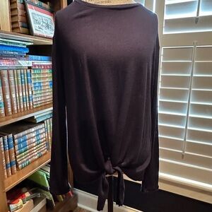 Vero Moda Elegant Black Tie-Front Long Sleeve Top